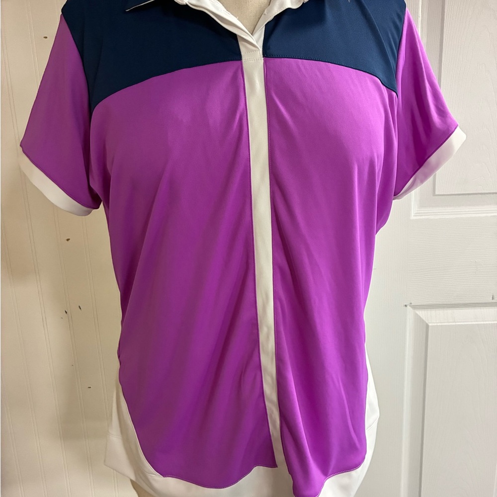 Slazenger Navy and White Golf Polo